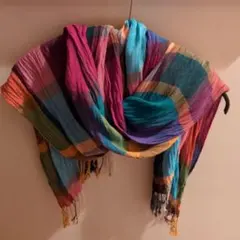 マルチカラーチェック柄ストール