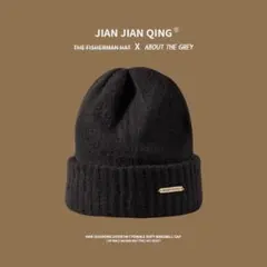 レディース ニット帽 冬 帽子 暖かい 伸縮性 折り返し シンプル 無地 防寒