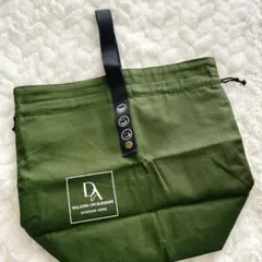 使いやすい 保冷ランチバッグ 巾着バッグ　ダークグリーン