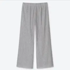 ユニクロUNIQLOグレー ワイドパンツ プリーツパンツM