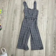 キッズ チェック柄 オーバーオール