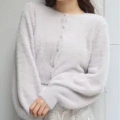 マーキューリーデュオ　ロングスリーブミニシャギーニットカーディガン
