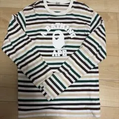 A BATHING APE エイプ カレッジロゴ ボーダー ロンT 日本製のサムネイル
