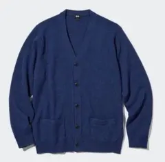 UNIQLO ラムVネックカーディガン　ネイビー
