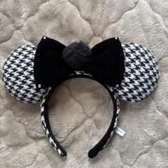 ディズニー ミニー カチューシャ 千鳥柄 ディズニーランド ディズニーシー