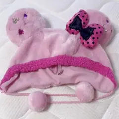 ディズニー　ミニー　ビジュー　ファンキャップ　ピンク