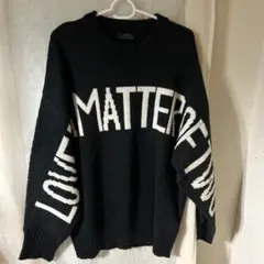 オーバーサイズ ニットセーター LOVE IS A MATTER OF TWO