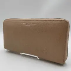 良品 GIANNI CHIARINI 財布 レザー ベージュ ラウンドジップ