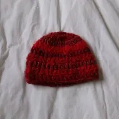 ニット帽/ビーニー/クロシェハット/Y2K/グラデーション/ミックス/レッド