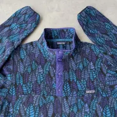 90s パタゴニア 総柄 フリース L USA製 リーフ シンチラ スナップT