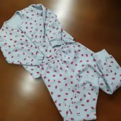 いちご柄キルティングパジャマ 130cm 水色
