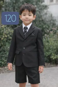 【3点セット】120cm セットアップ スーツ ブラック黒　男の子　美品