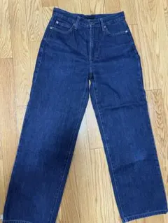 UNIQLO ユニクロ　濃紺 ストレートデニム ボタン付きウエスト　23インチ