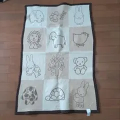 西川 ミッフィー毛布　毛100% ブランケット　子供寝具　ウール100%