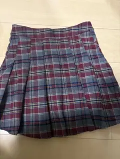 DAZY チェックスカート　グレー　赤