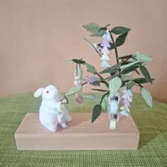 ハンドメイド ちりめん細工 うさぎの七夕飾り