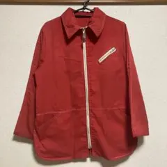 80s 赤のカジュアルジャケット フロントジッパー付き