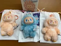 ラブブ 3匹セット オレンジ ベージュ 水色 ポップマート 韓国 ID2489