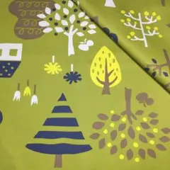 ✿★House＆Tree<オックス>生地 布 はぎれ[緑]