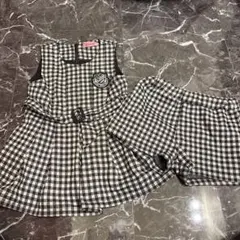 Jenni チェック柄 ワンピースとショートパンツ セット