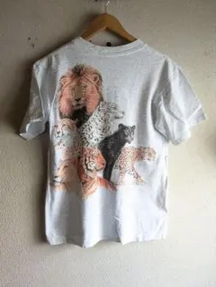 90s グッドレギュラー　猫科　トラ　チーター　ライオン　tシャツ　動物　古着