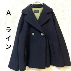 Lover's Birthdayネイビー ダブルブレストAラインコート38サイズ