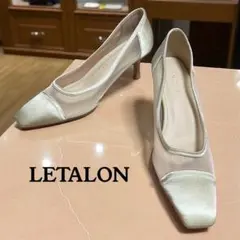 未使用　LETALON シースルー スクエアトゥ ヒールパンプス エメラルド
