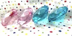 アクリルアイス　プライズ ビッグダイヤ　ピンク　水色　超特大　アクリルストーン