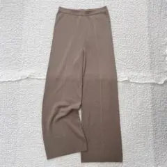 ロートレアモン ニットパンツ ワイドパンツ ウール ウエストゴム ベージュ M