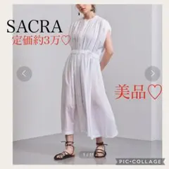 定価約3万【美品】SACRA サクラ ギャザーワンピース ロング丈　ジレ