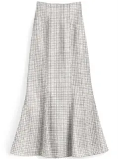 ラメチェックツイードマーメイドスカート GRL dk1080 アイボリー