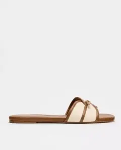 ZARA バックル付きフラットサンダル　39