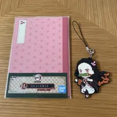 鬼滅の刃　一番くじ　ミニノートセット　竈門ねずこ(ストライプ付き)　鎹鴉