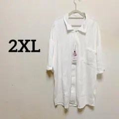 メンズ シャツ 半袖 春夏 七分袖 カジュアル おしゃれ 大きいサイズ 2XL