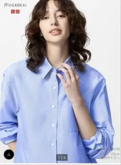 ユニクロ　jwanderson コラボ　オックスフォードシャツ　ブルー