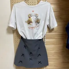 匿名取引 mofusand プリントTシャツ リボン付きスカート セットのサムネイル