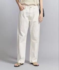BEAUTY&YOUTH ホワイト ストレートデニム