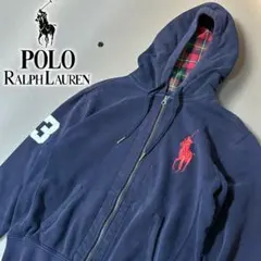【00s古着】ポロ　ラルフローレン ビックポニー刺繍 フルジップパーカー