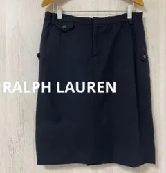 《RALPH LAUREN》 濃紺 タイトスカート サイドポケット付き