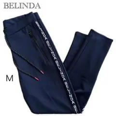 美品 BELINDA ベリンダ サイドロゴ ジョガーパンツ ネイビー M ゴルフのサムネイル