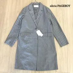 alicia PAGEBOY テーラードジャケット ストライプ ロング丈 新品のサムネイル