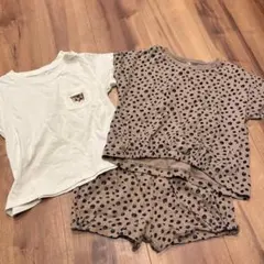 ヒョウ柄セットアップ95センチ　ポール&ジョーTシャツ90センチ