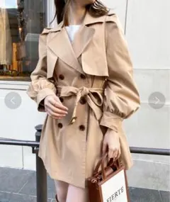 NICE CLAUP パリジェンヌ風ミドルトレンチコート