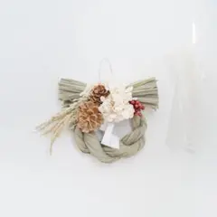 正月飾り しめ縄リース ナチュラル｜「lullの守り」静かな祝福をまとう迎春飾り