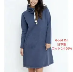 Good Onロールネックスウェットワイドワンピース ♡ ネイビー（日本製）のサムネイル