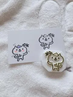 消しゴムはんこ☆アート猫　OK