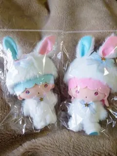 ❤リトルツインスターズ✨️白うさぎ むにゅぐるみマスコット 2個セット♪❤
