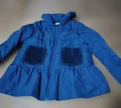 べべ ネイビー ダウンコート フリル裾付き中綿120