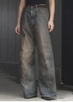 NVRFRGT 3D Twisted Wide Leg Jeans