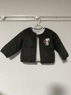 西松屋　バースデー　子供服　スヌーピー刺繍ダークグリーンキッズジャケット